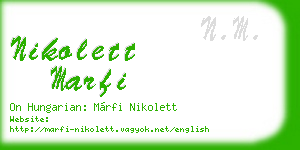 nikolett marfi business card
